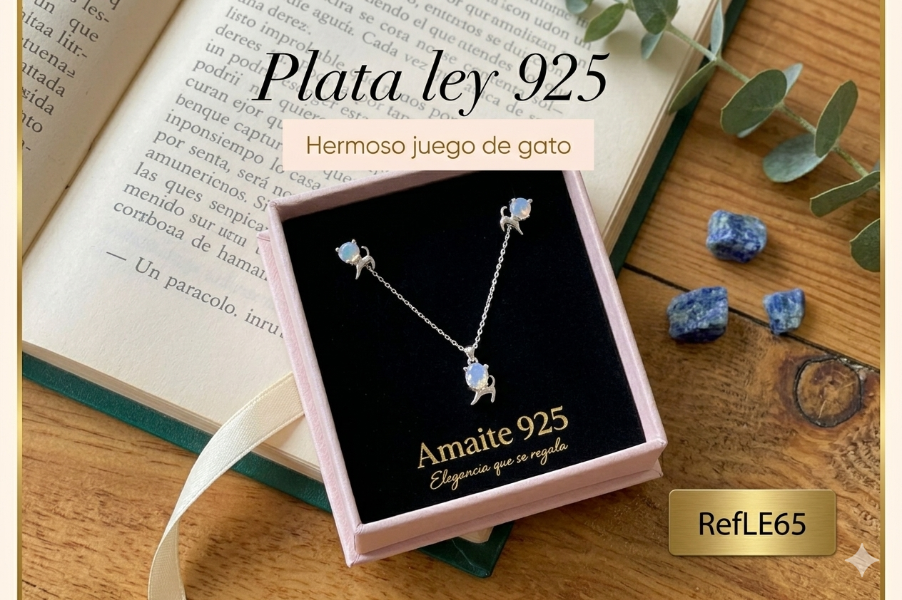 Juego Gato Celeste – Plata Italiana 925
